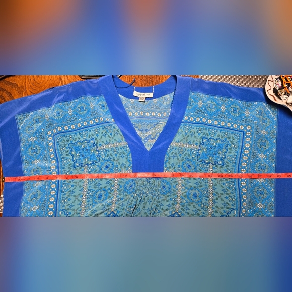 Coldwater Creek 100% Silk Caftan/Tunic/Blouse/Swimsuit Cover-up Sz. L/XL - Picture 9 of 9